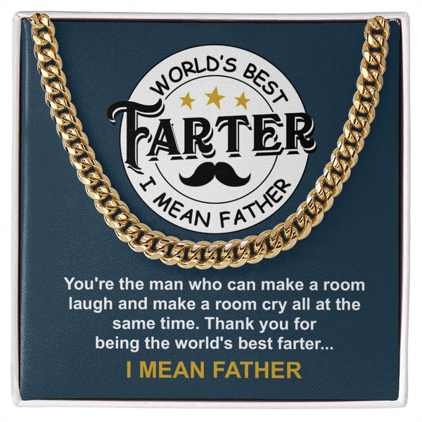 Dad-World_s Best Farter Exquisite Cuban Link Chain | Ideal Father's Day Gift