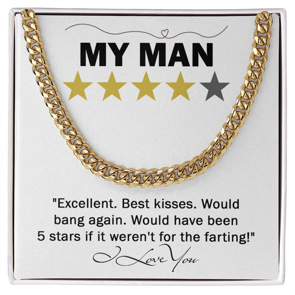 My Man-5 Stars Cuban Link Chain