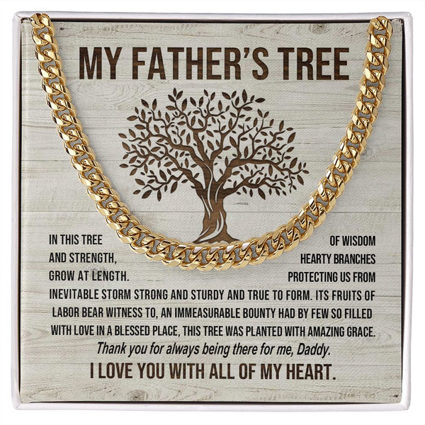 My Father's Tree: Cuban Chain Necklace: A Heartfelt Father's Day Gift for Dad.