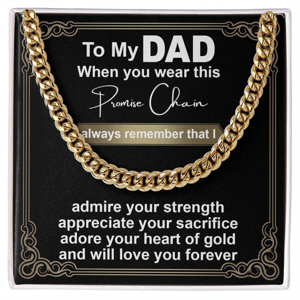 Dad-Promise Chain Exquisite Cuban Link Chain | Ideal Father's Day Gift