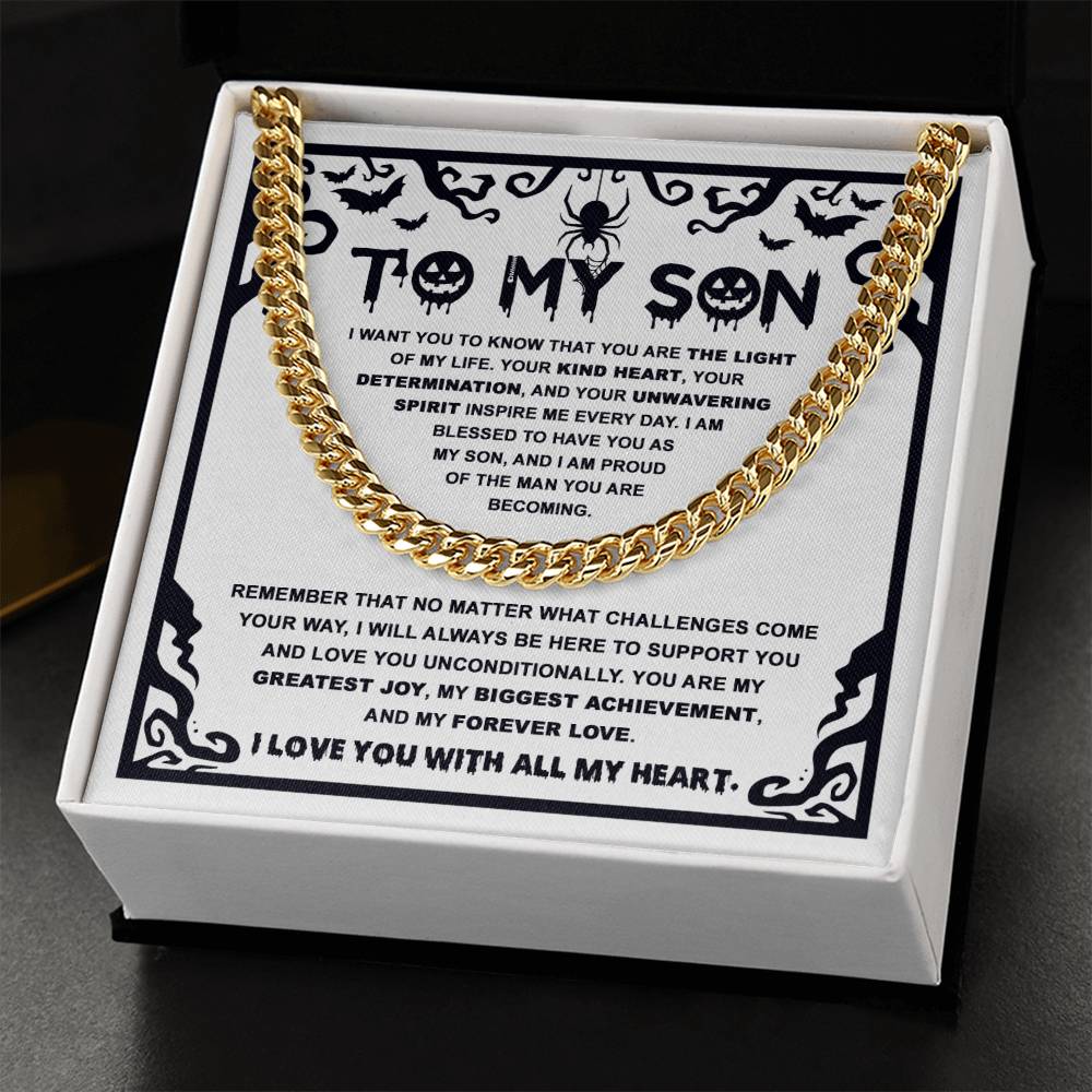 To My Son - My Greatest Achievement - Cuban Chain | Meaningful Gift for Sons