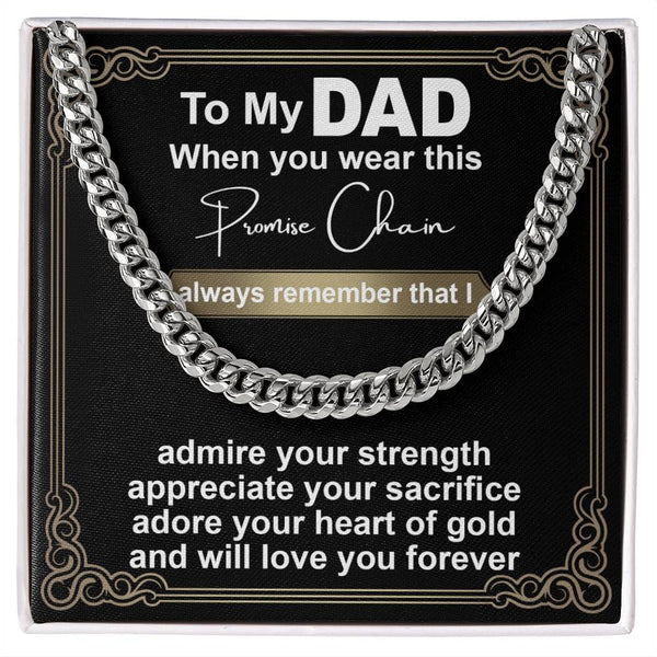 Dad-Promise Chain Exquisite Cuban Link Chain | Ideal Father's Day Gift