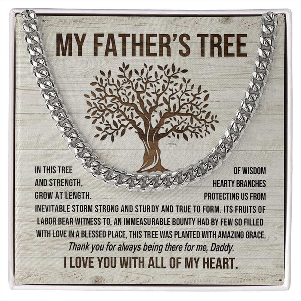 My Father's Tree: Cuban Chain Necklace: A Heartfelt Father's Day Gift for Dad.