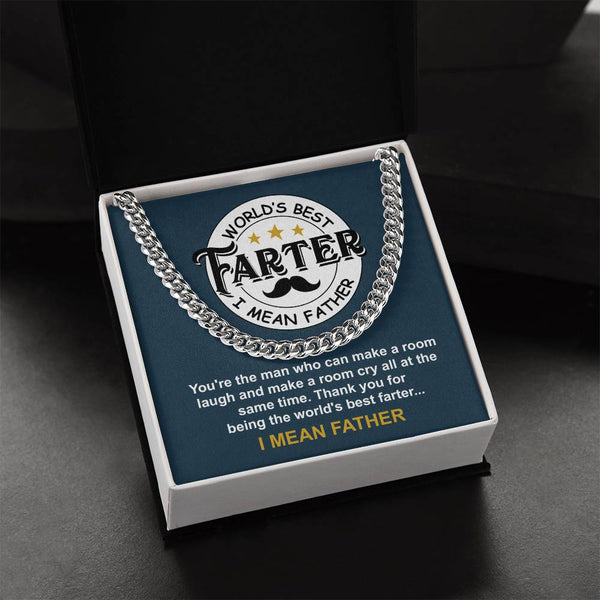 Dad-World_s Best Farter Exquisite Cuban Link Chain | Ideal Father's Day Gift