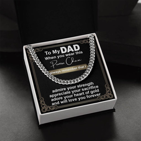 Dad-Promise Chain Exquisite Cuban Link Chain | Ideal Father's Day Gift