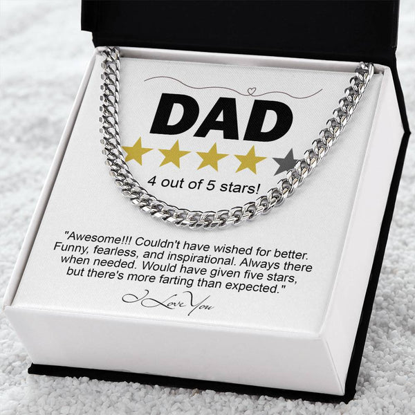 Dad-Five Stars Exquisite Cuban Link Chain | Ideal Father's Day Gift