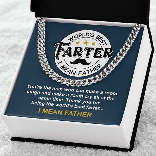 Dad-World_s Best Farter Exquisite Cuban Link Chain | Ideal Father's Day Gift
