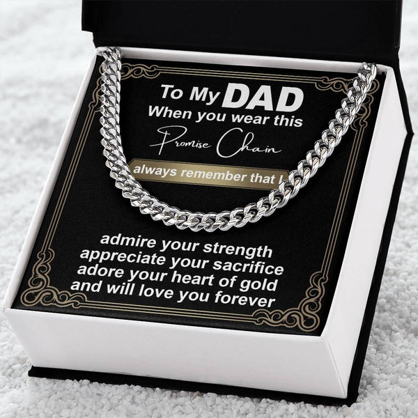 Dad-Promise Chain Exquisite Cuban Link Chain | Ideal Father's Day Gift