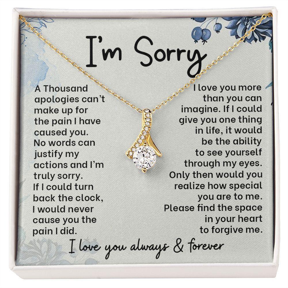 Graceful Apologies: Alluring Beauty Necklace with 'I'm Sorry' Message Card