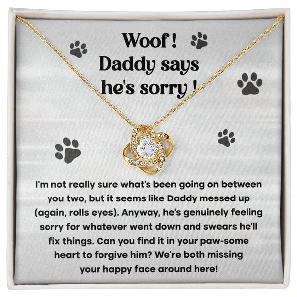 Dog-He_s Sorry Love Knot Necklace