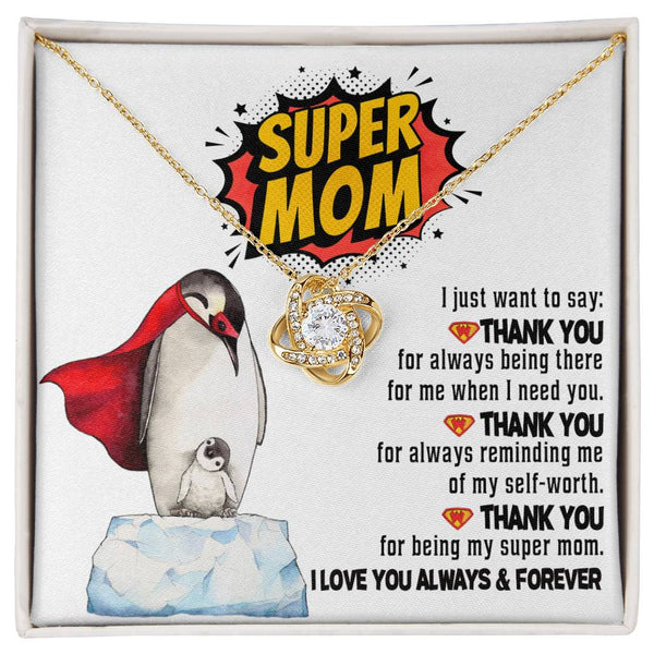 Mom-Super Mom Love Knot Necklace