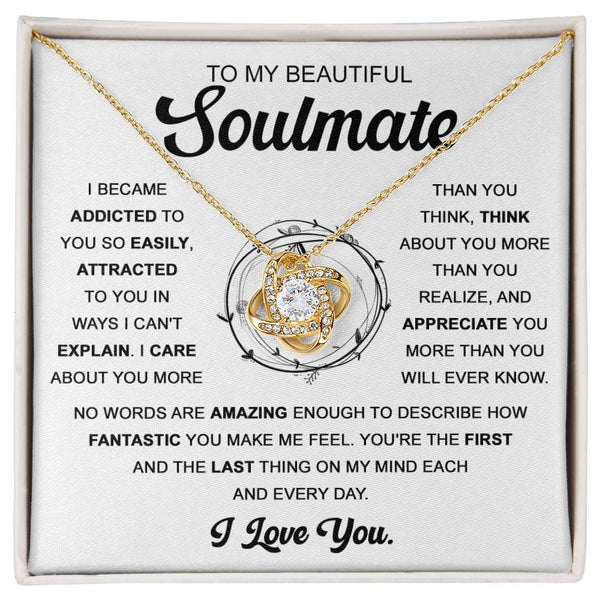 I am Addicted to you - Love Knot Necklace - To my Soulmate