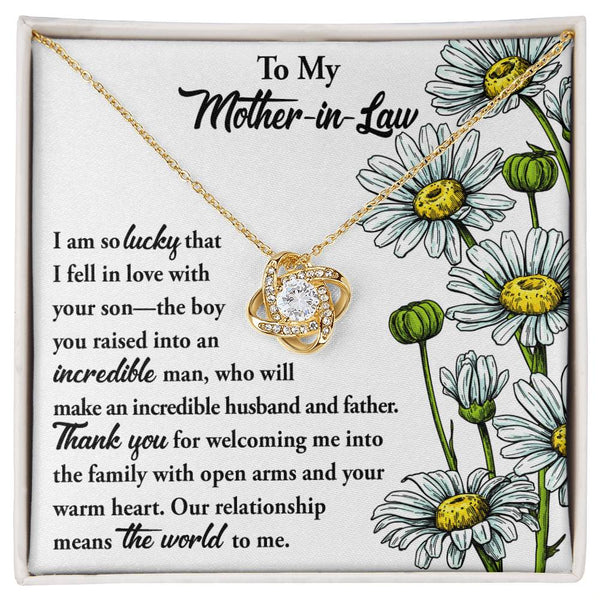 Mother-In-Law-Warm Heart Love Knot Necklace
