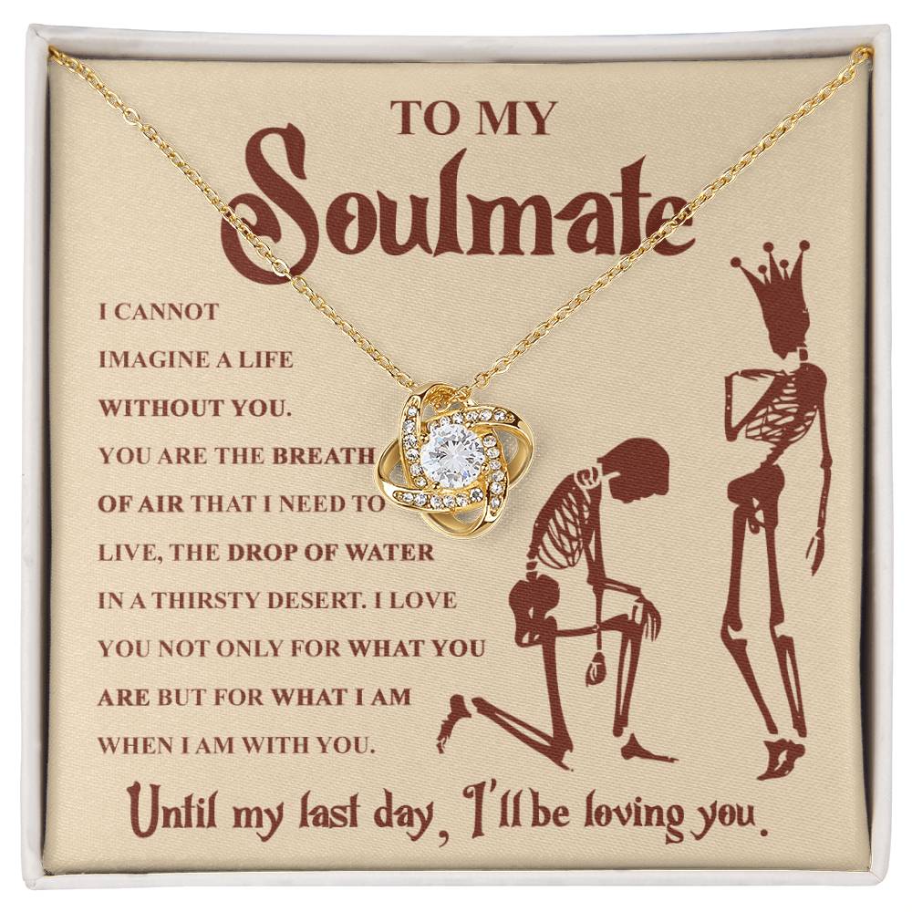 Soulmate - I Will Love You Until My Last Day - Halloween Love Knot Necklace