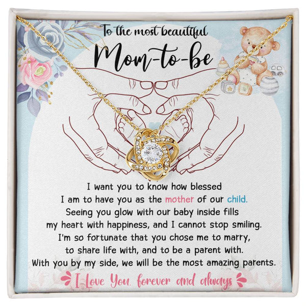 Mom To Be-You Chose Me Love Knot Necklace