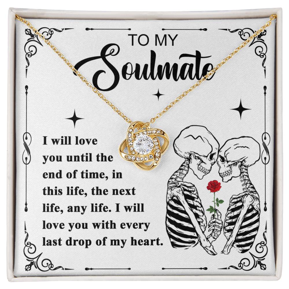 To My Soulmate - Love You Until the End of Time - Halloween Love Knot Necklace