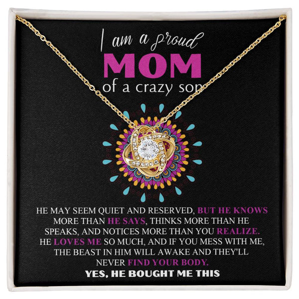 Mom-Proud Mom Love Knot Necklace