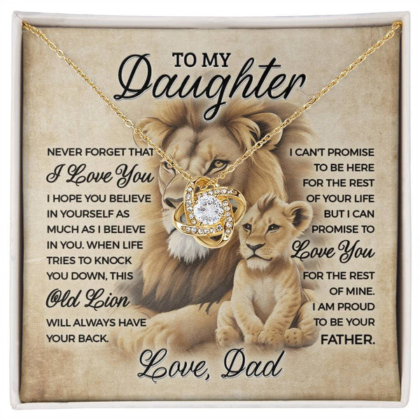 Love from Old Lion to Cub Necklace for Daughter | Meaningful Gift for Her
