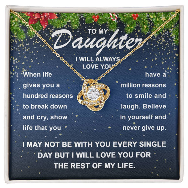 Daughter-Smile And Laugh Love Knot Necklace