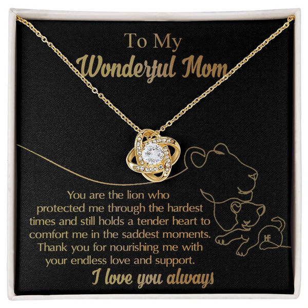 Mom-The Lion Love Knot Necklace