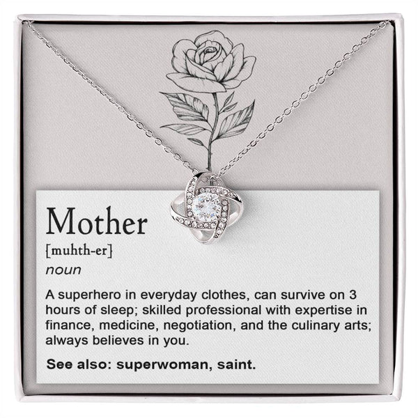 Mom-Superhero Love Knot Necklace