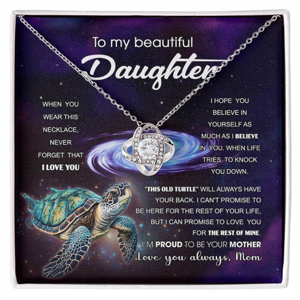 Express Eternal Love with our To My Beautiful Daughter Love Knot Necklace