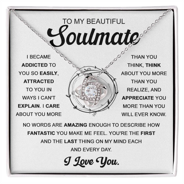 I am Addicted to you - Love Knot Necklace - To my Soulmate
