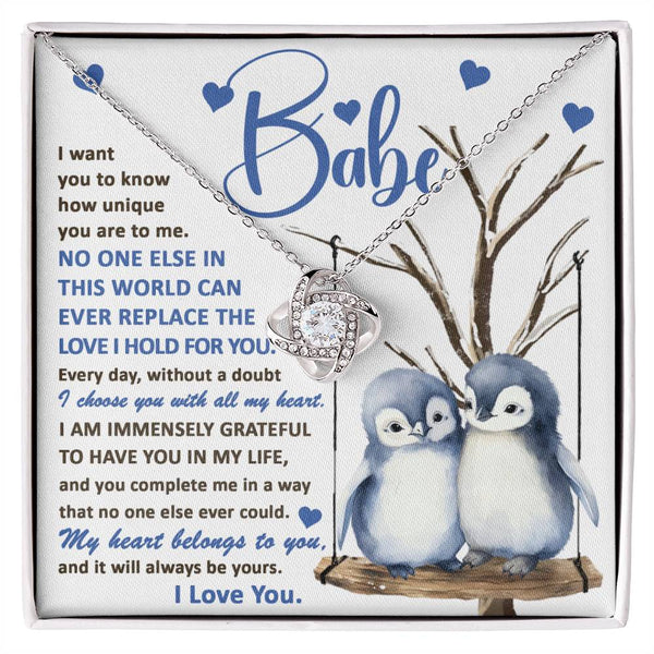 Love Knot Necklace Babe-Belongs To You