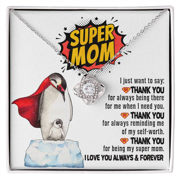 Mom-Super Mom Love Knot Necklace