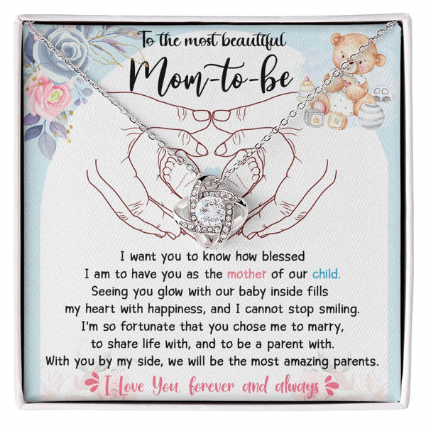 Mom To Be-You Chose Me Love Knot Necklace