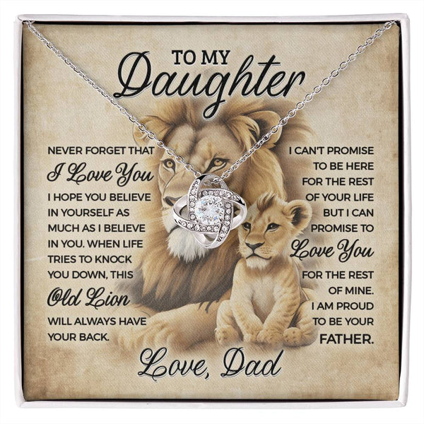 Love from Old Lion to Cub Necklace for Daughter | Meaningful Gift for Her