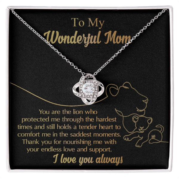 Mom-The Lion Love Knot Necklace
