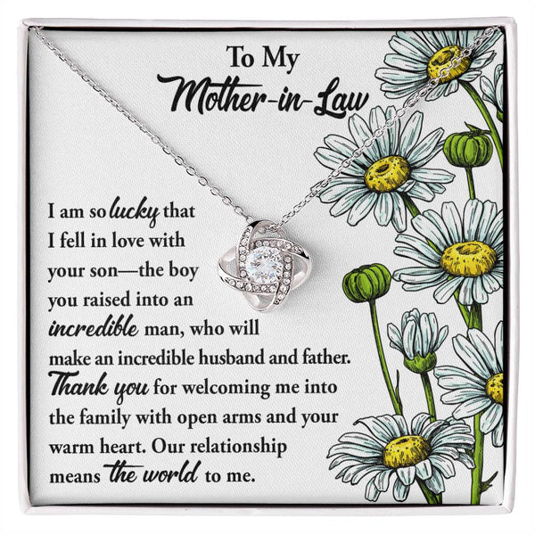 Mother-In-Law-Warm Heart Love Knot Necklace