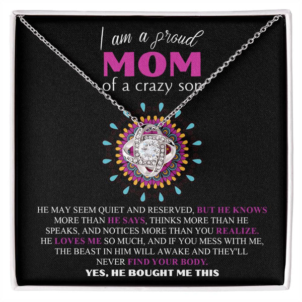 Mom-Proud Mom Love Knot Necklace