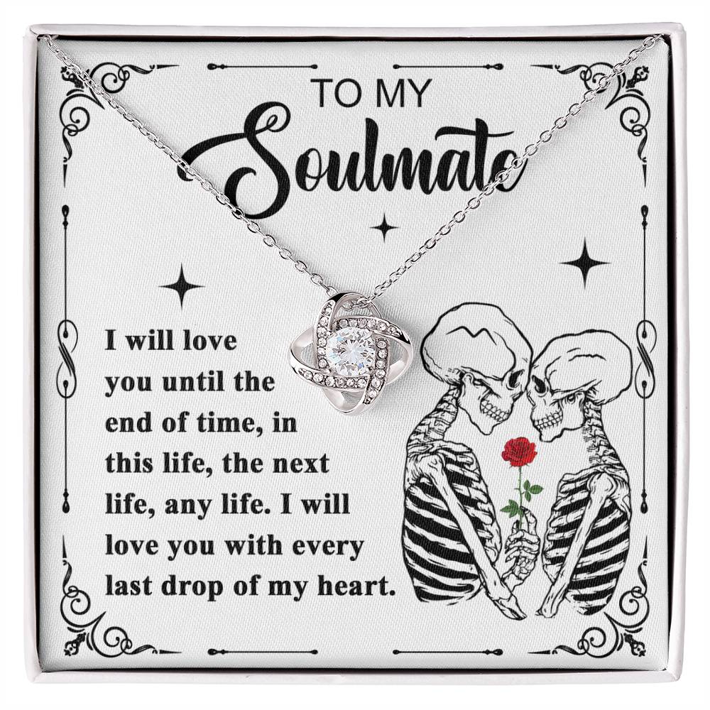 To My Soulmate - Love You Until the End of Time - Halloween Love Knot Necklace