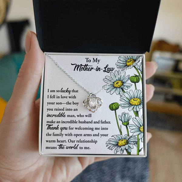 Mother-In-Law-Warm Heart Love Knot Necklace