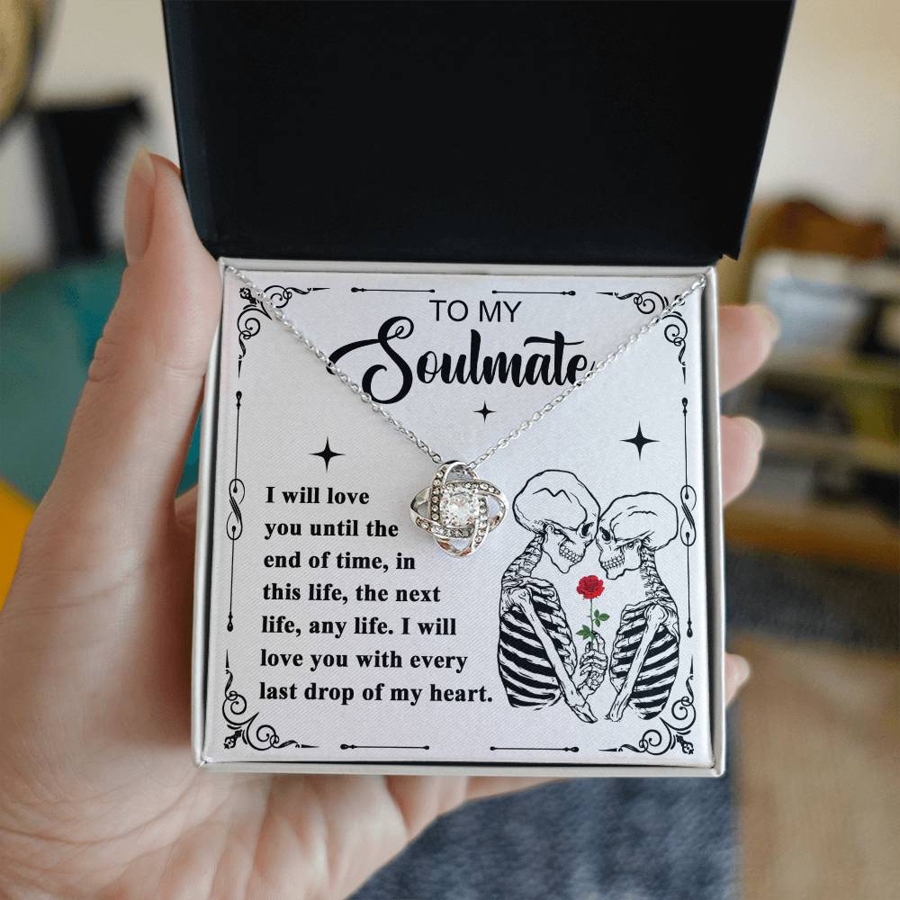 To My Soulmate - Love You Until the End of Time - Halloween Love Knot Necklace