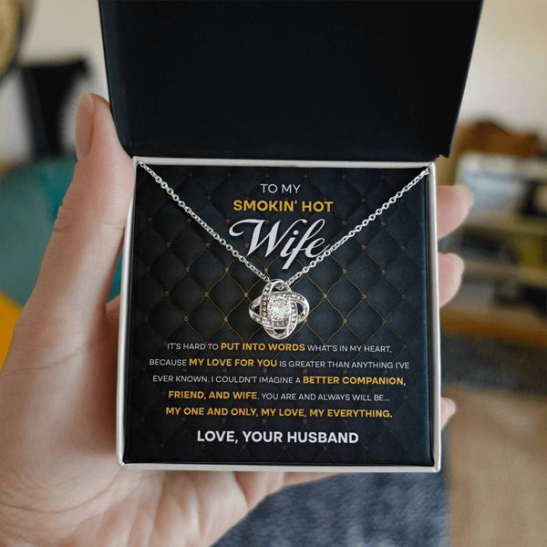 Elevate Romance with Our Smokin' Hot Wife Love Knot Necklace