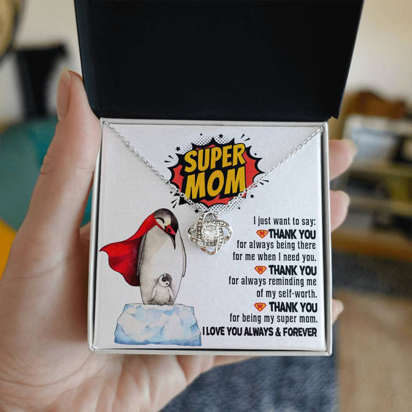 Mom-Super Mom Love Knot Necklace