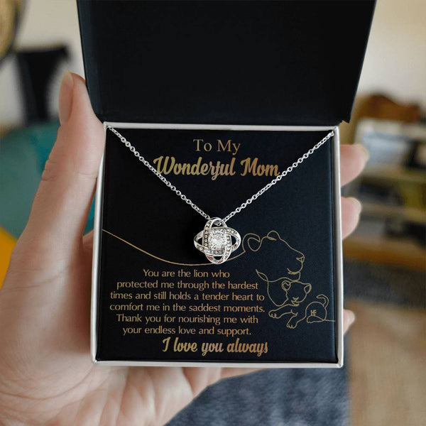Mom-The Lion Love Knot Necklace