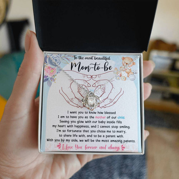 Mom To Be-You Chose Me Love Knot Necklace