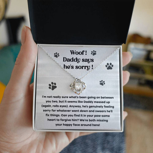 Dog-He_s Sorry Love Knot Necklace