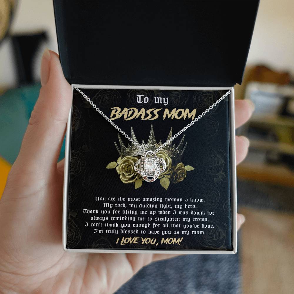 Mom-Straighten My Crown Love Knot Necklace