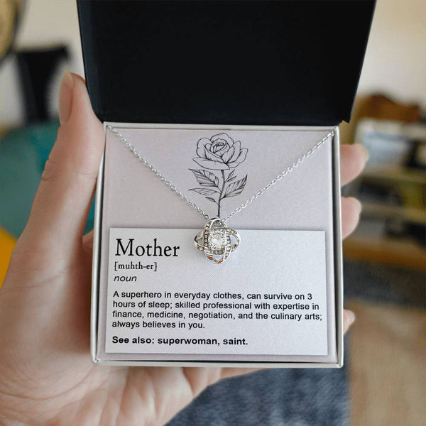 Mom-Superhero Love Knot Necklace