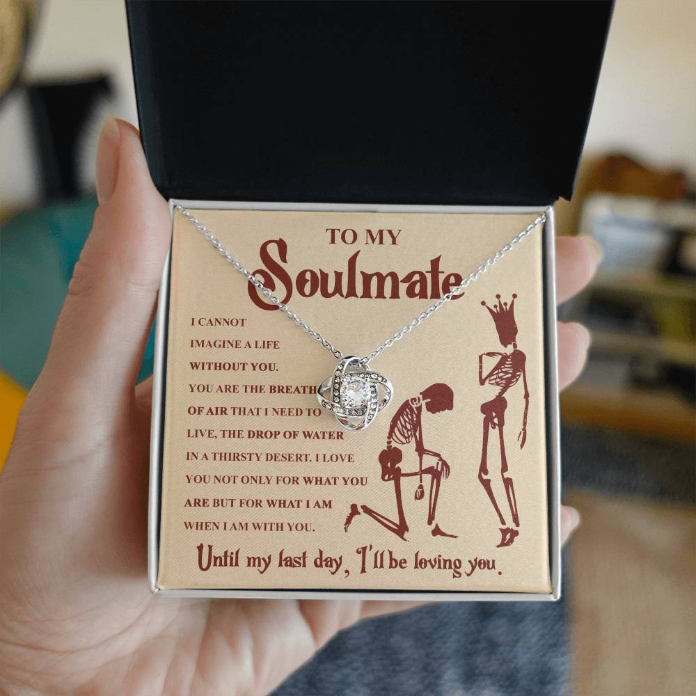 Soulmate - I Will Love You Until My Last Day - Halloween Love Knot Necklace