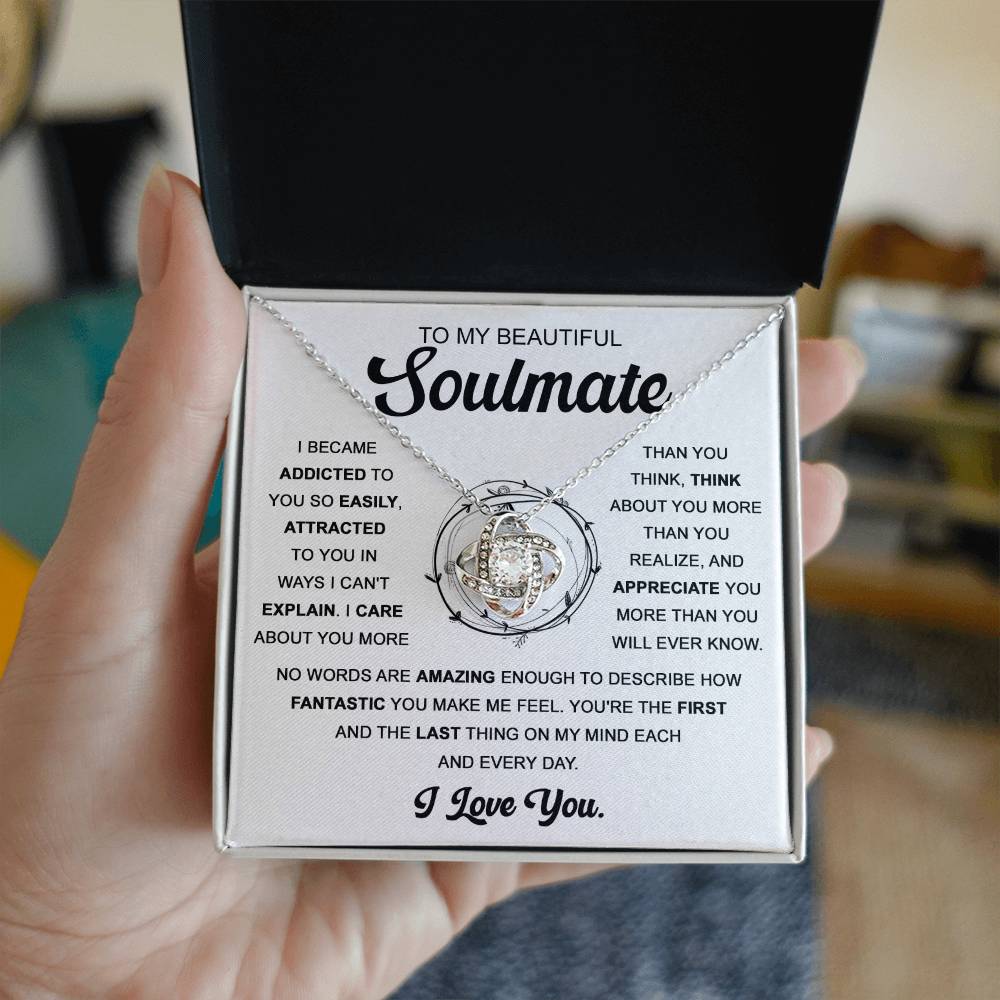 I am Addicted to you - Love Knot Necklace - To my Soulmate