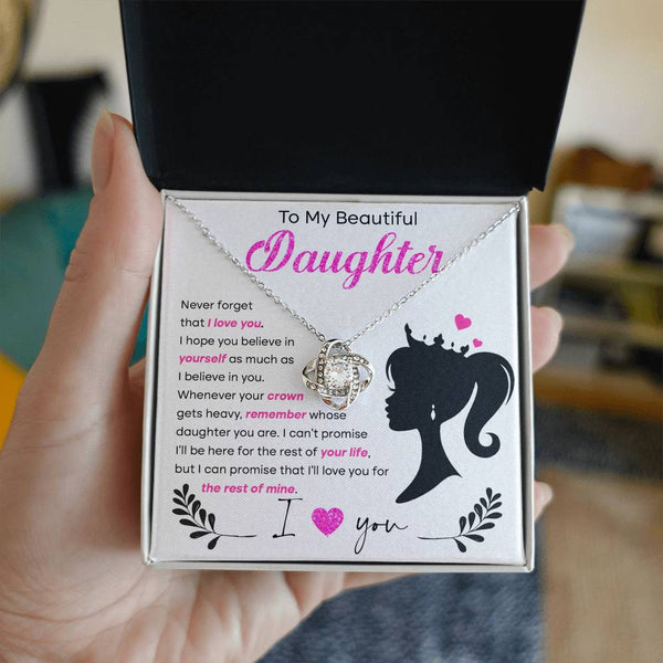 Timeless Keep Sake Love knot necklace to my Beautiful Daughter