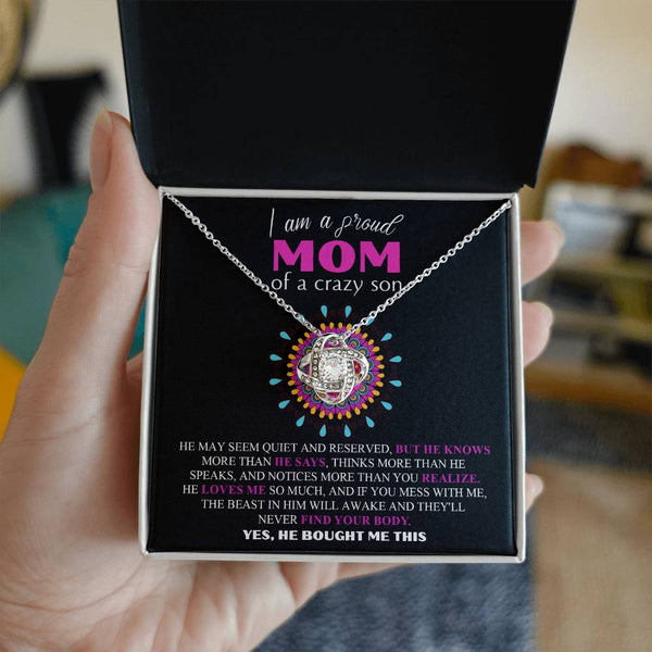 Mom-Proud Mom Love Knot Necklace