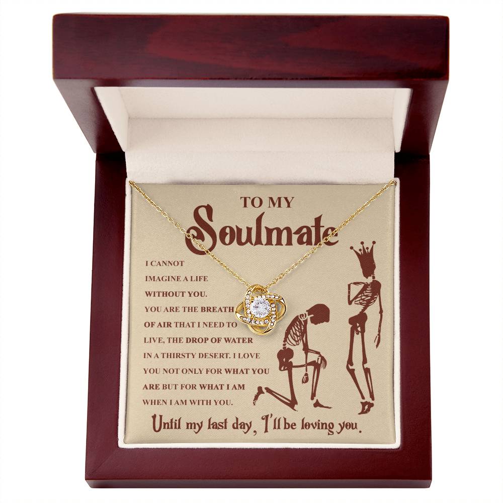 Soulmate - I Will Love You Until My Last Day - Halloween Love Knot Necklace