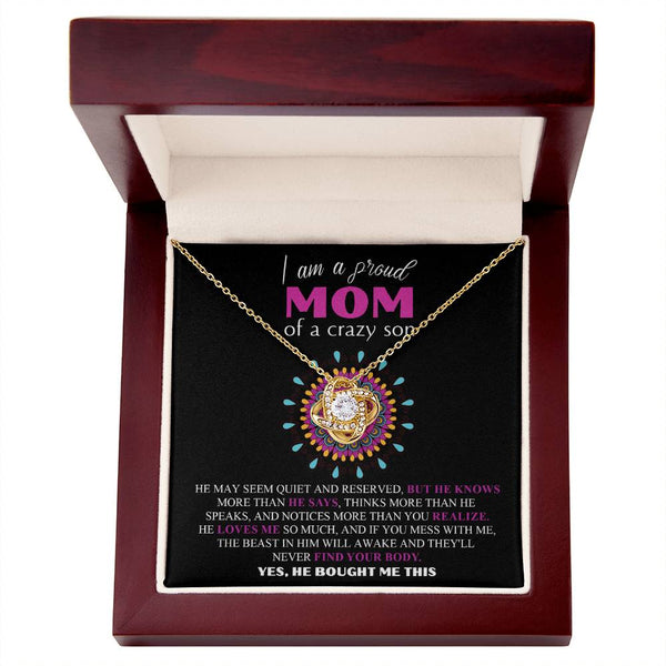 Mom-Proud Mom Love Knot Necklace